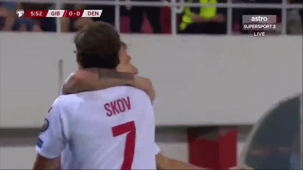 Gibraltar - Đan Mạch 0-6: Skov, Eriksen, Delaney, Gytkjaer vùi dập đối thủ