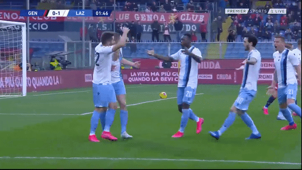 Genoa - Lazio 2-3: Marusic sớm lập công phút thứ 2, Immobile, Cataldi thắng nghẹt thở