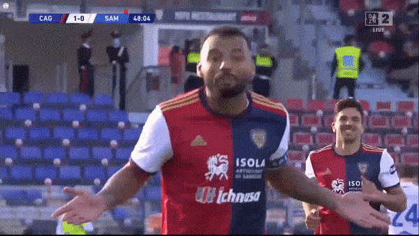 Cagliari - Sampdoria 2-0: Joao Pedro mở bàn từ chấm penalty, Nahitan Nandez nhân đôi tỷ số, Augello nhận thẻ đỏ 