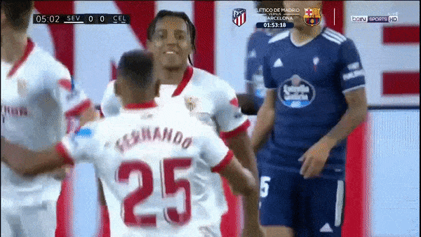 Sevilla - Celta Vigo 4-2: Jules Kounde sớm khai bàn phút thứ 5, En-Nesyri, Escudero, El Haddadi lần lượt trút mưa gôn