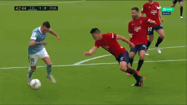 Celta Vigo - Osasuna 2-1: Iago Aspas sút chéo góc mở bàn, Jeison Murillo lập công, Roberto Torres rút ngắn tỷ số trên chấm penalty