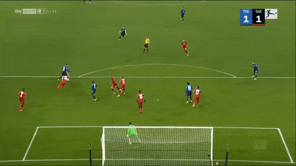 Hoffenheim vs Eintracht Frankfurt 3-2: Santos Borre mở bàn, Dennis Geiger, Georginio Rutter, Diadie Samassekou lần lượt lập công, Goncalo Paciencia chỉ rút ngắn tỷ số