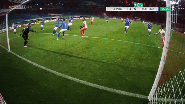 RB Leipzig vs Hansa Rostock 2-0: Yussuf Poulsen đánh đầu cận thành mở tỷ số, Dani Olmo ấn định chiến thắng dễ dàng, giành vé đi tiếp