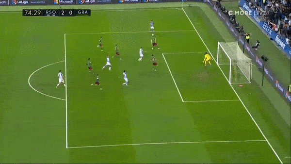 Real Sociedad vs Granada 2-0: Mikel Oyarzabal mở tỷ số trên chấm penalty, Rafael đệm bóng cận thành ấn định chiến thắng