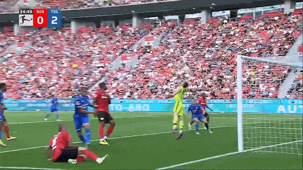 Leverkusen vs Hoffenheim 0-3: Lần lượt Baumgartner, Andrej Kramaric, Georginio Rutter đua tài lập công, giành chiến thắng dễ dàng