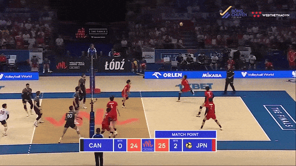 Nhật Bản vs Canada 26/24, 25/18, 26/24: Dễ dàng hạ Canada, Nhật Bản giành vé bán kết bóng chuyền nam Volleyball Nations League 2024