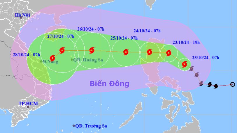 Bão Trami sẽ đi vào Biển Đông với sức gió mạnh nhất cấp 9, giật cấp 11