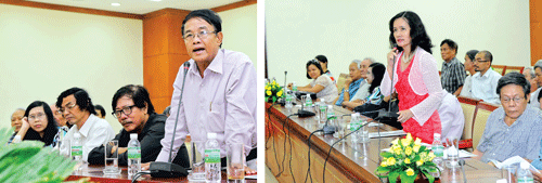 Các đại biểu phát biểu góp ý cuộc thi ký sự.