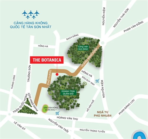 The Botanica nằm ngay tâm xanh tự nhiên và rộng hiếm có.
