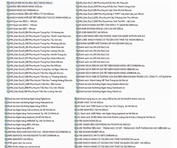 Rất nhiều trang rao bán thông tin khách hàng.