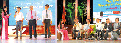 Giao lưu với các nhà báo đoạt giải và các doanh nhân tiêu biểu. Ảnh: VIỆT DŨNG Giao lưu với các nhà báo đoạt giải và các doanh nhân tiêu biểu. Ảnh: VIỆT DŨNG