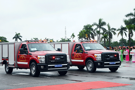 Xe chữa cháy trong thành phố, nhỏ gọn dễ dàng đi vào các ngõ, hẻm nhỏ.