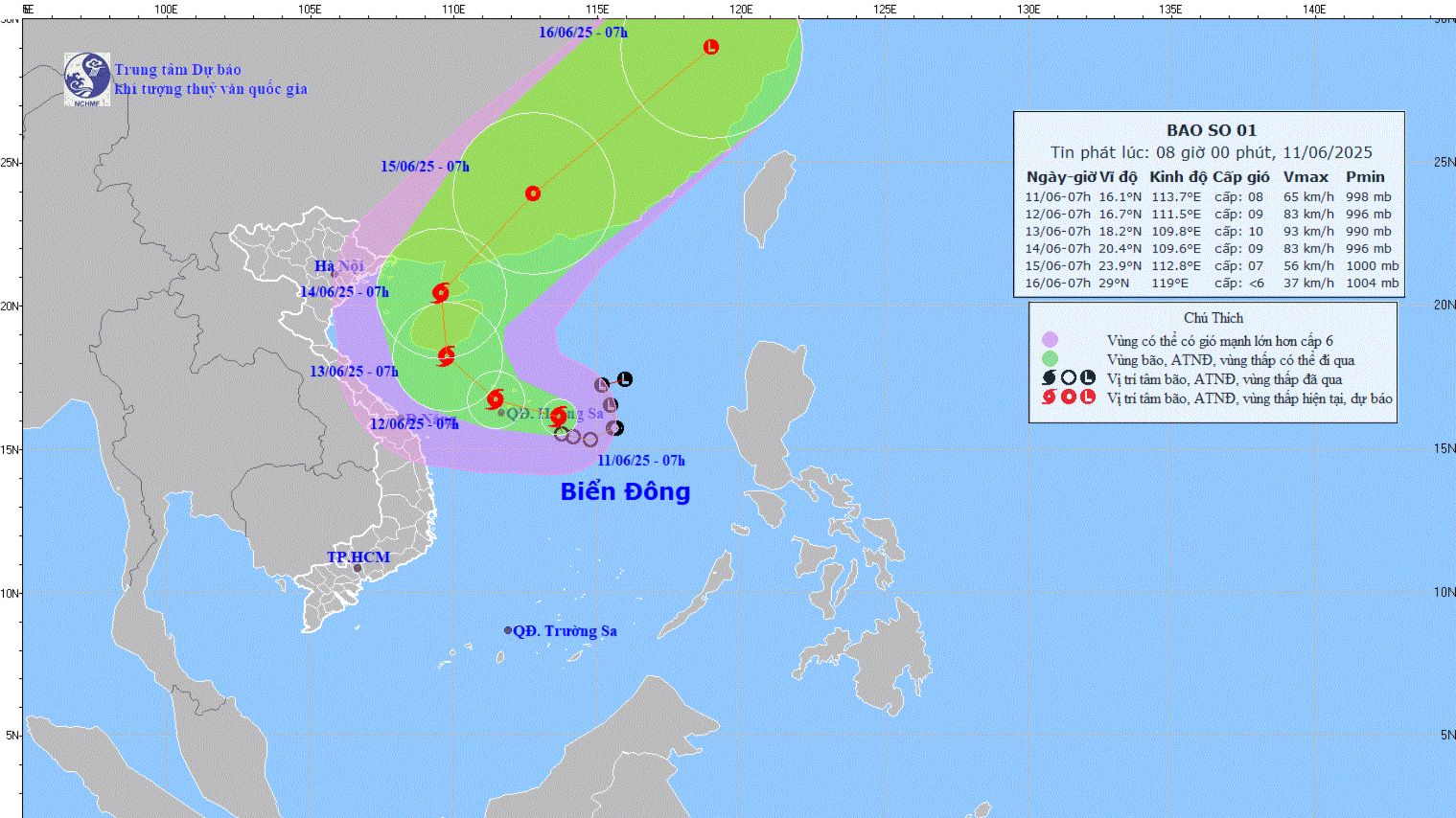 Cơn bão đầu tiên trên Biển Đông năm 2025 có thể mạnh cấp 10