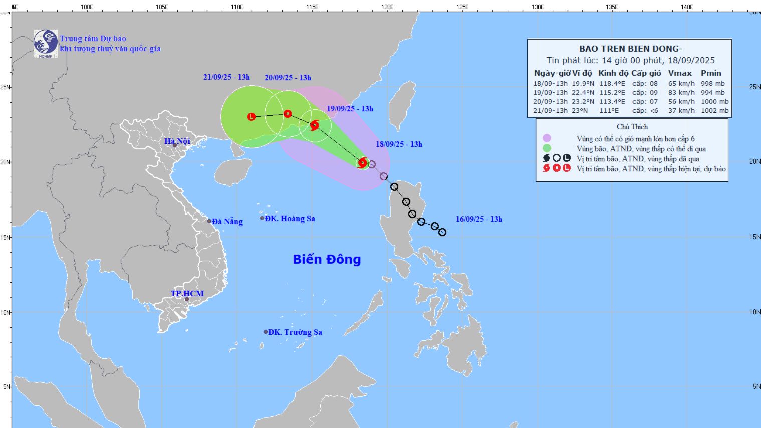 Áp thấp nhiệt đới mạnh lên thành bão số 8 (Mitag)