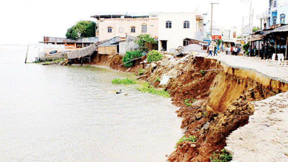Landslides have frequently increased in Mekong Delta region 