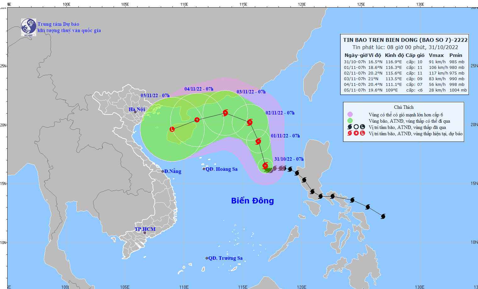 Storm Nalgae moves at 133 kilometers per hour, tends to intensify 