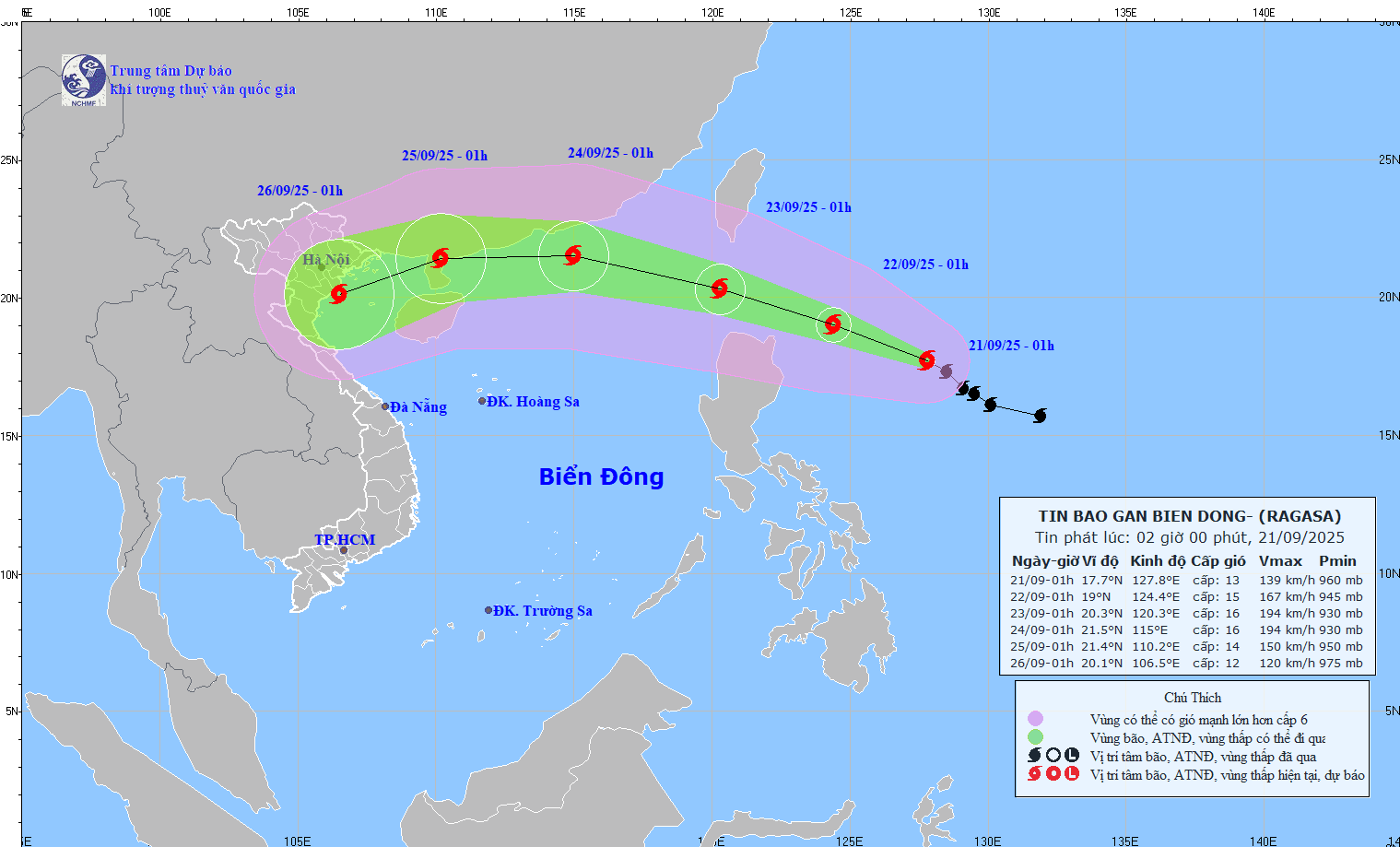Typhoon Ragasa enters East Sea on Sept 23, bringing heavy inland rain