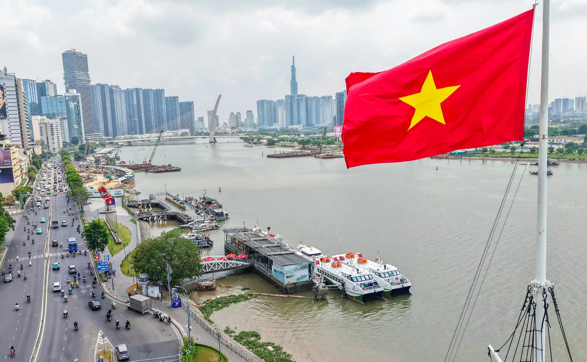 Ho Chi Minh City streets adorned with flags to celebrate National Day