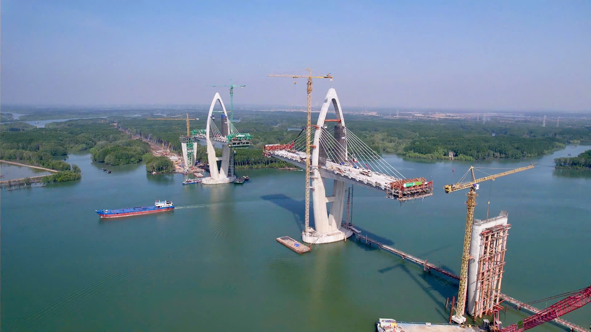 Cầu Phước An kết nối khu vực phường Phú Mỹ (TPHCM) với huyện Nhơn Trạch (Đồng Nai)