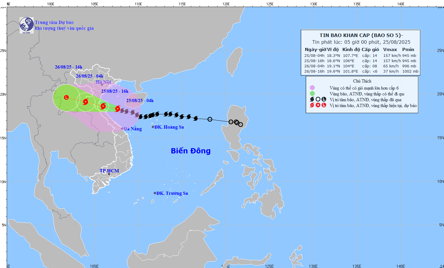 Bão số 5 đặc biệt nguy hiểm, 'đĩa mây' chạm vào miền Trung