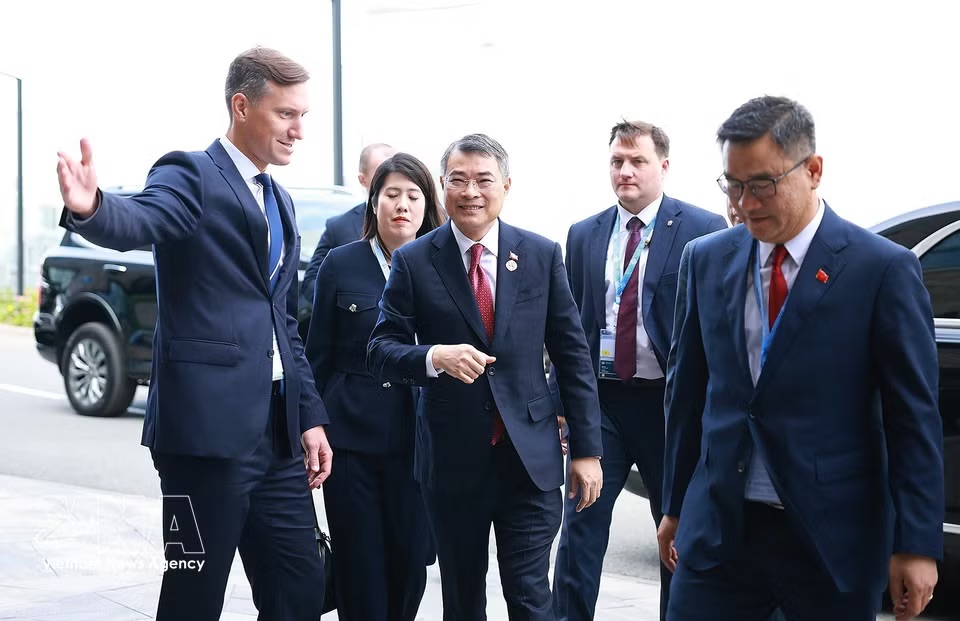 当地时间2026年6月17日上午，政府总理黎明兴在俄罗斯联邦鞑靼斯坦共和国喀山市出席俄罗斯—东盟企业讨论开幕式。