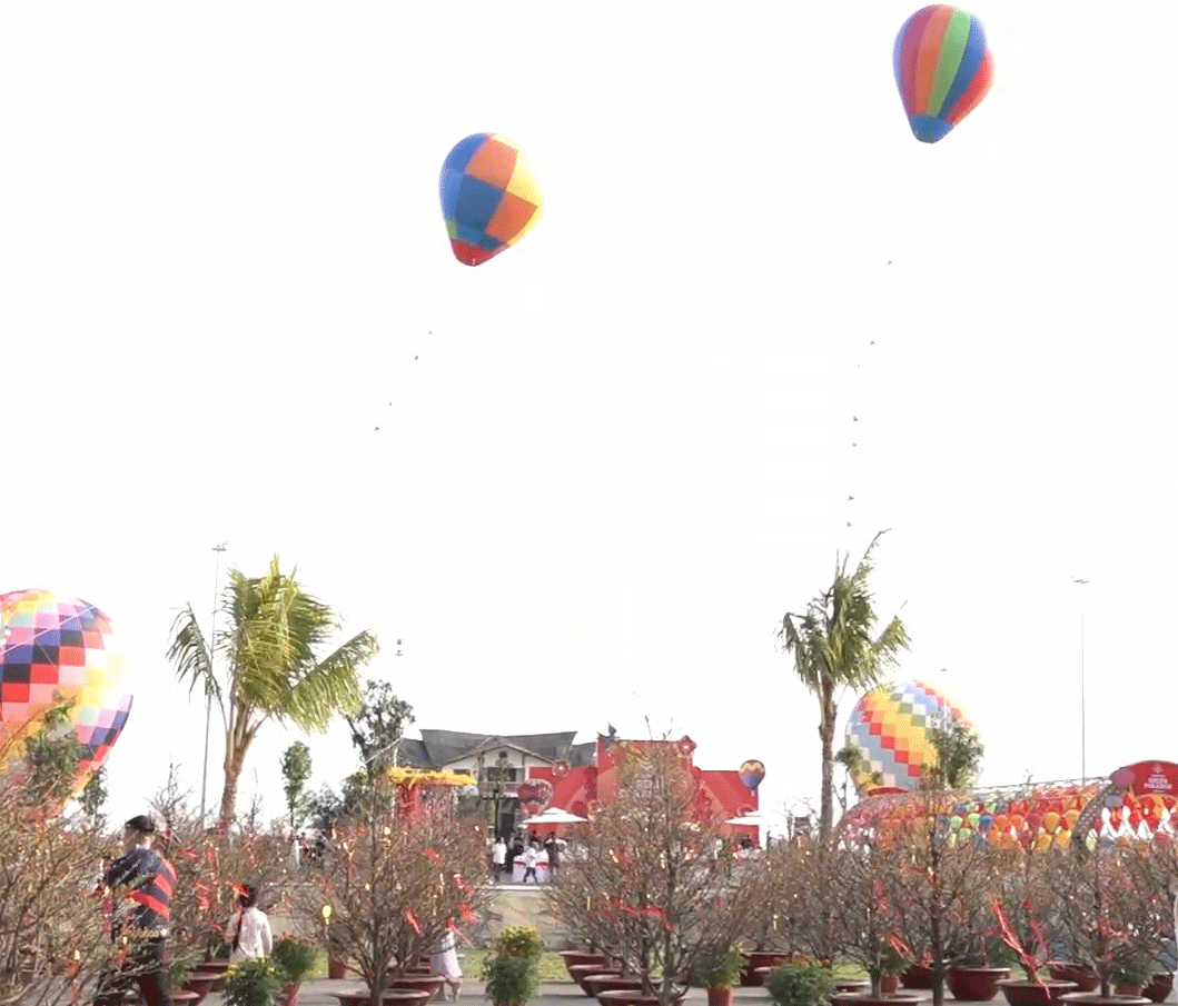 Peach blossoms and hot air balloons light up Can Gio Spring Festival