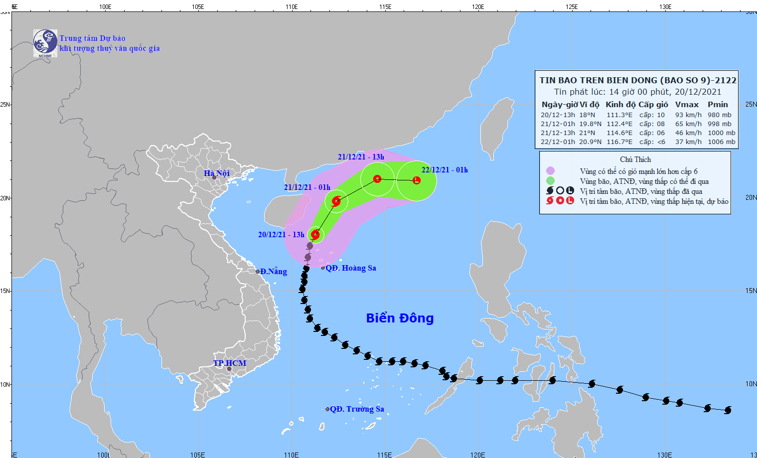 Bão số 9 di chuyển theo hướng Bắc Đông Bắc, suy yếu dần thành áp thấp nhiệt đới ảnh 1