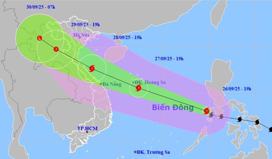 Bão số 10 (Bualoi) đã vào Biển Đông, hướng thẳng Bắc Trung bộ