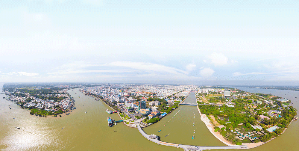 Một góc TP Cần Thơ nhìn từ trên cao.