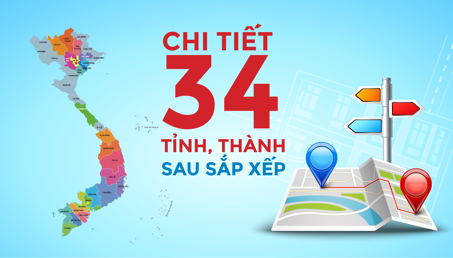 Chi tiết 34 tỉnh, thành sau sắp xếp