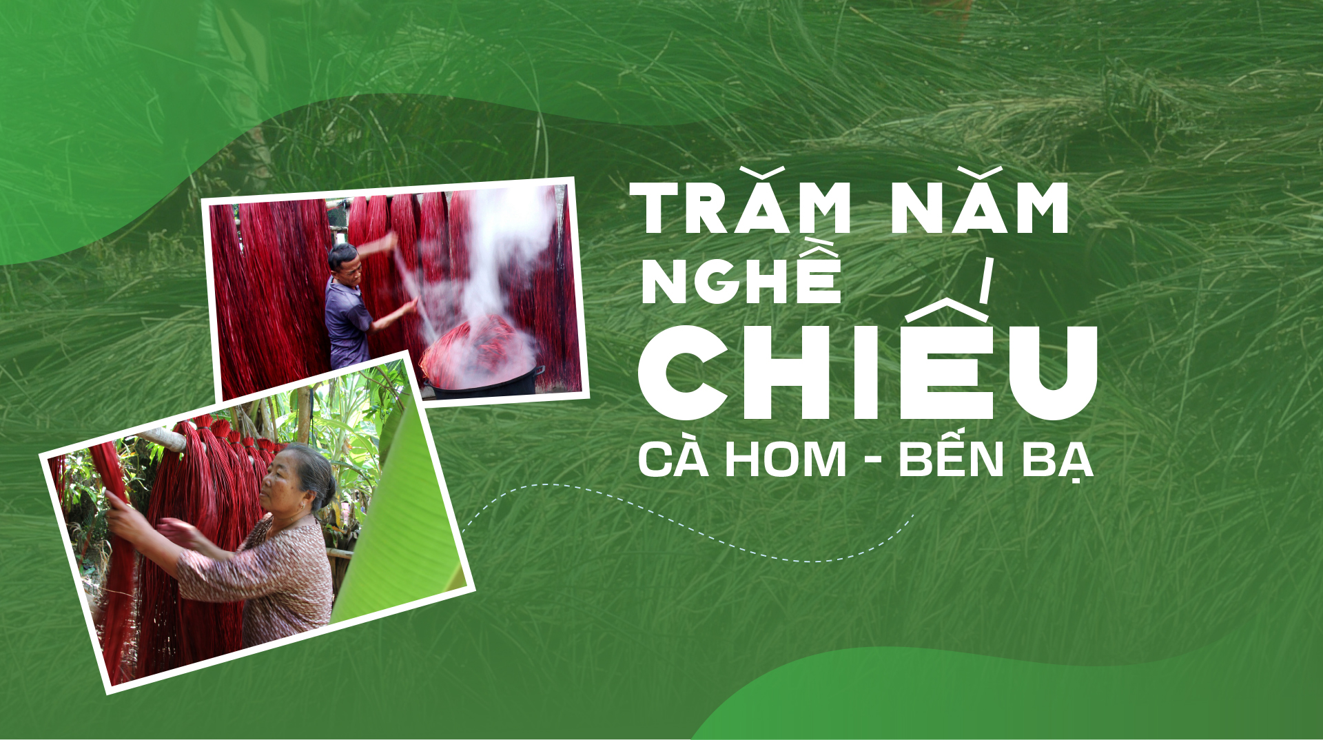 Từng cọng lát được phơi trong sân chùa, trước khi đem nhuộm và đưa vào khung dệt. Ảnh: TÍN HUY