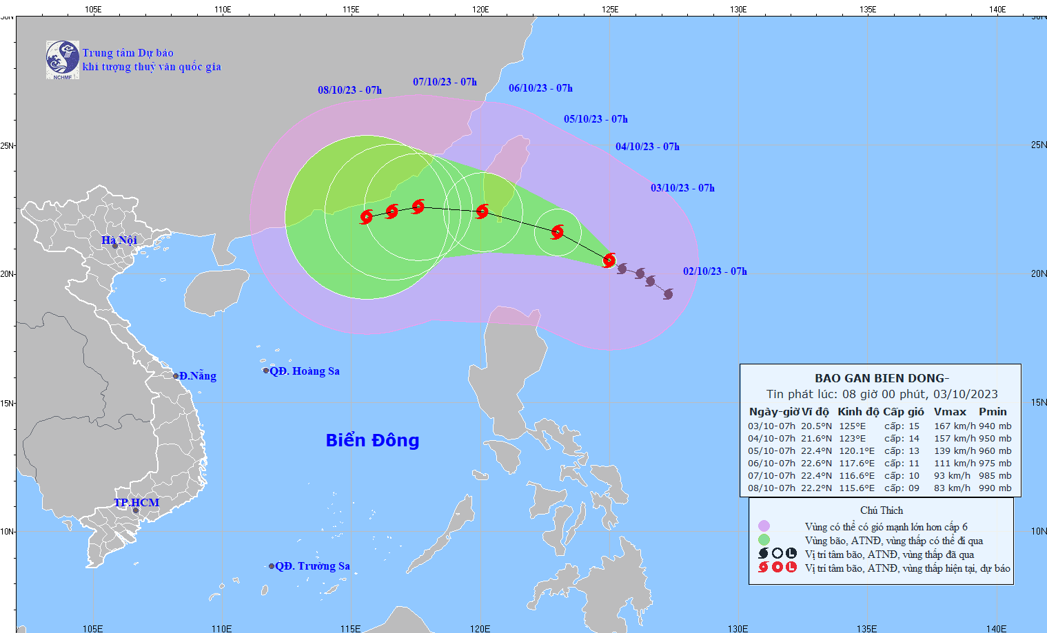 The forecasted direction of Storm Koinu (Photo: NCHF)
