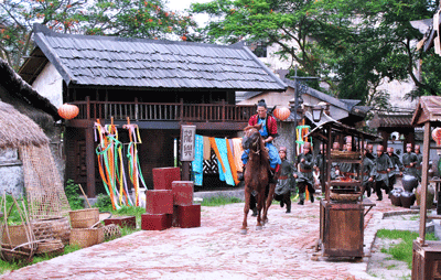 A historical film being shot in Co Loa studio (Photo: SGGP)