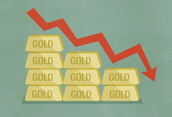 Giá vàng thế giới giảm xuống mức thấp nhất trong vòng 5 năm qua