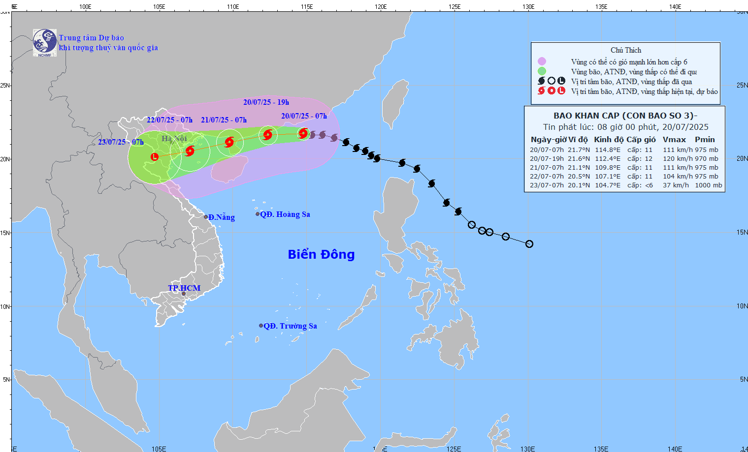 Ảnh hưởng bão Wipha, biển động mạnh, sóng cao 5-7m