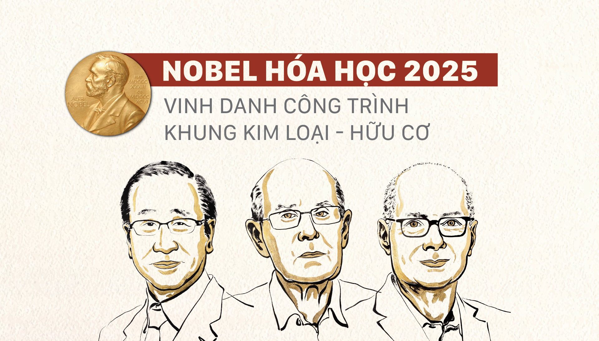 Nobel Hóa học 2025 vinh danh công trình khung kim loại - hữu cơ