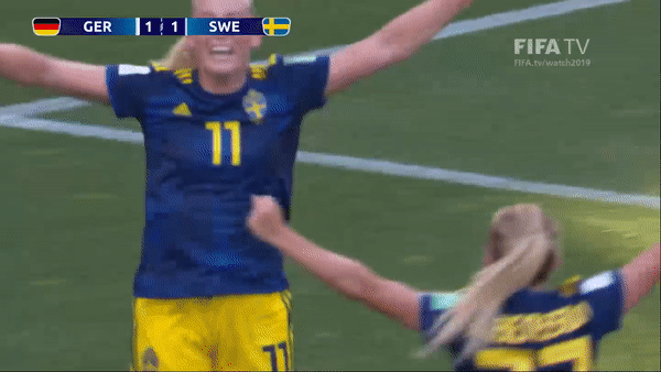 World Cup nữ, Đức - Thụy Điển 1-2: Magull mở tỷ số, Jakobsson lập cú đúp ngược dòng loại người Đức 