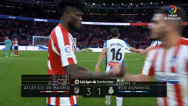 Atletico Madrid - Espanyol 3-1: Morata, Koke giúp HLV Diego Simeone ngược dòng giành 3 điểm
