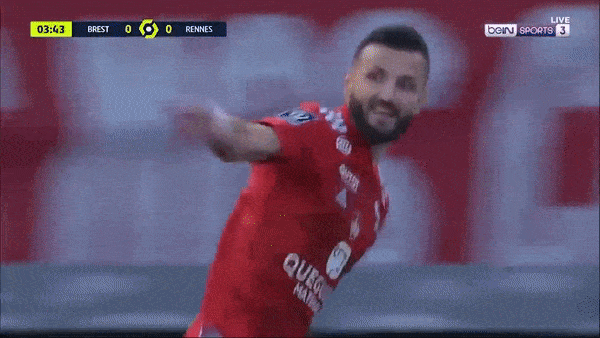Brest - Rennes 1-2: Franck Honorat khai bàn nhưng Benjamin Bourigeaud gỡ hòa, Clement Grenier ấn định chiến thắng trên chấm penalty