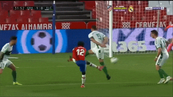 Granada - Elche 2-1:Domingos Quina sút xa tuyệt đẹp, Lucas Boye gỡ hòa nhưng Antonio Puertas tỏa sáng giành 3 điểm