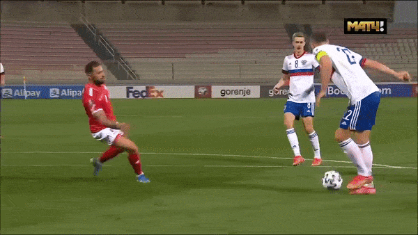 Malta - Nga 1-3: Artem Dzyuba, Mario Fernandes, Aleksandr Sobolev lần lượt lập công, Nga dẫn đầu bảng H