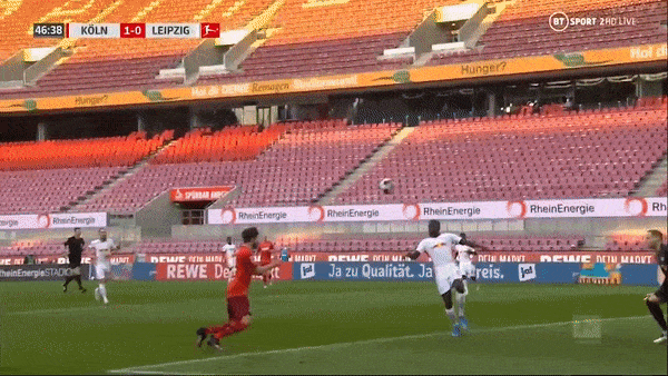 Koln - RB Leipzig 2-1: Jonas Hector đánh đầu cận thành mở tỷ số, Amadou Haidara gỡ hòa, 1 phút sau Jonas Hector lại tỏa sáng