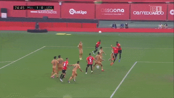 Mallorca vs Levante 1-0: Maffeo kiến tạo, Angel Rodriguez dứt điểm ghi bàn duy nhất, Morales sút hỏng penalty, bỏ lỡ cơ hội gỡ hòa