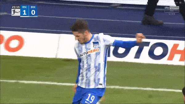 Hertha Berlin vs Bochum 1-1: Ishak Belfodil đánh đầu mở tỷ số đẹp mắt, Sebastian Polter tỏa sáng giành 1 điểm