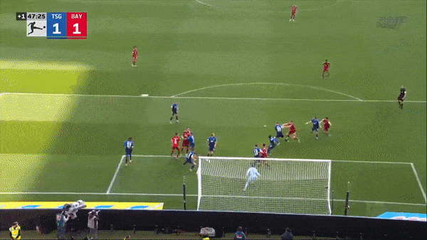 Hoffenheim vs Bayern Munich 1-1: Baumgartner đệm bóng cận thành, Lewandowski đánh đầu gỡ hòa, chia điểm nhưng Bayern dẫn đầu Bundesliga