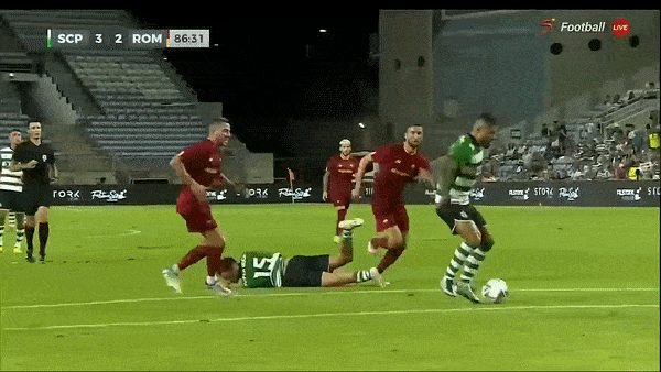 Giao hữu, Sporting CP vs AS Roma 3-2: Pedro Goncalves mở bàn trên chấm penalty, Goncalo Inacio phản lưới nhà, Bruno Tabata ghi bàn ấn định chiến thắng HLV Mourinho