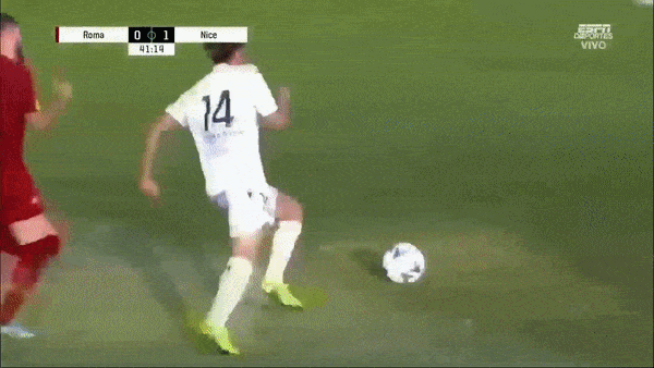 Giao hữu, AS Roma vs Nice 1-1: Billal Brahimi đột phá mở tỷ số, Mario Lemina bất ngờ phản lưới nhà, cứu thua đoàn quân HLV Mourinho