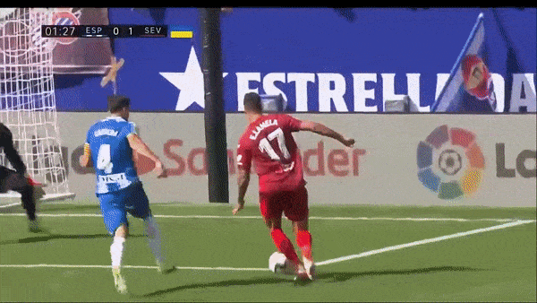 Espanyol vs Sevilla 2-3: Erik Lamela bùng nổ giây 50, Angel Carmona ghi cú đúp, Joselu, Braithwaite ngược dòng bất thành, Erik Lamela bị thẻ đỏ