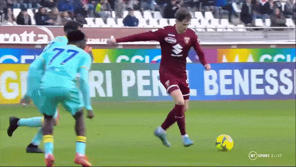 Torino vs Hellas Verona 1-1: Darko Lazovic kiến tạo, Milan Duric mở bàn, Perr Schuurs chuyền, Aleksey Miranchuk ghi siêu phẩm ngoài vòng cấm