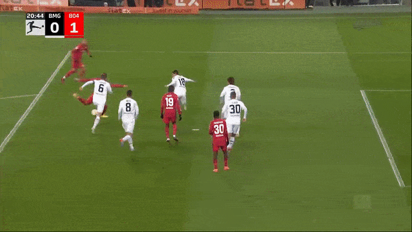 M'gladbach vs Leverkusen 2-3: Lần lượt Mitchel Bakker, Amine Adli, Nadiem Amiri ấn định thế trận, Lars Stindl lập cú đúp ngược dòng bất thành